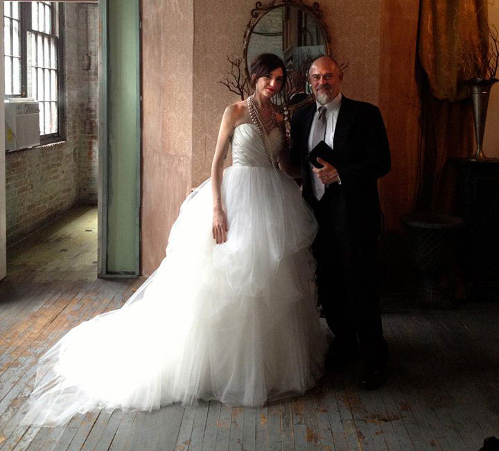 NYC Wedding Couple with Officiant