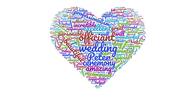 The Year In Wedding Officiant Reviews 2019 Wordcloud